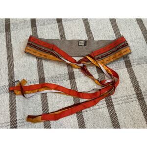 Maliparmi Wool Bead Ribbon Chunky Belt OS Brown Orange Boho Festival